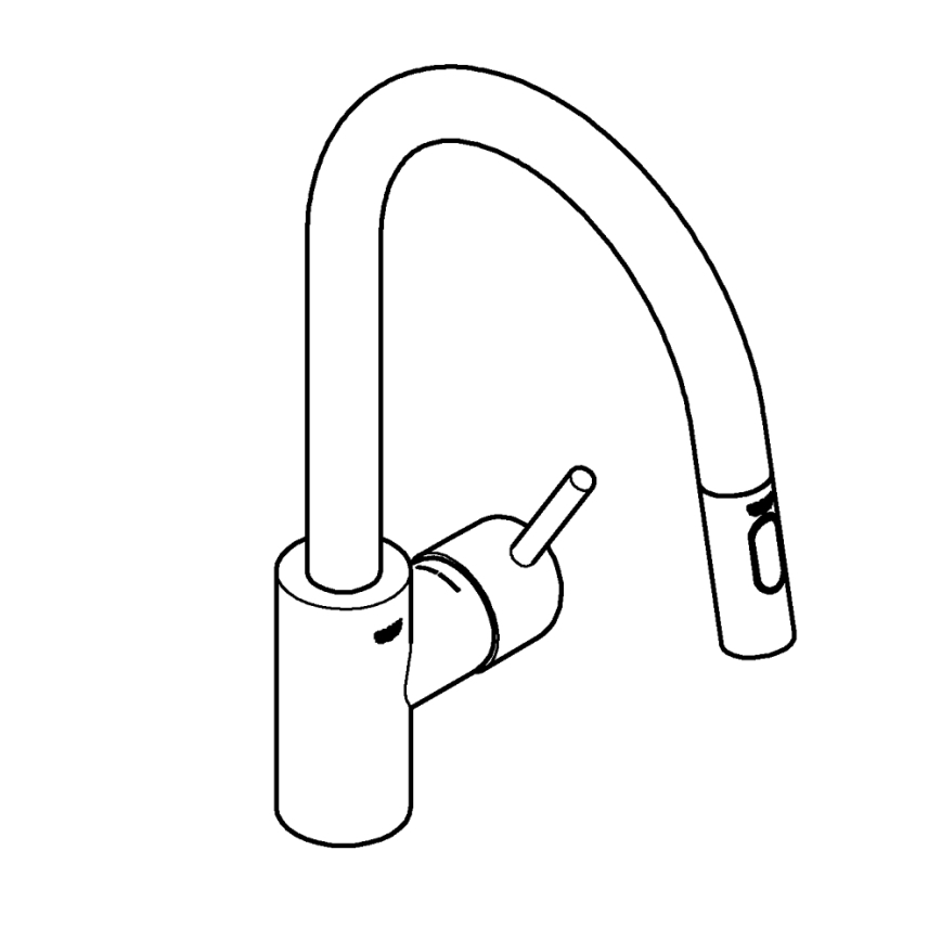 GROHE 31483DC2 - Torneira de cozinha CONCETTO em aço inoxidável