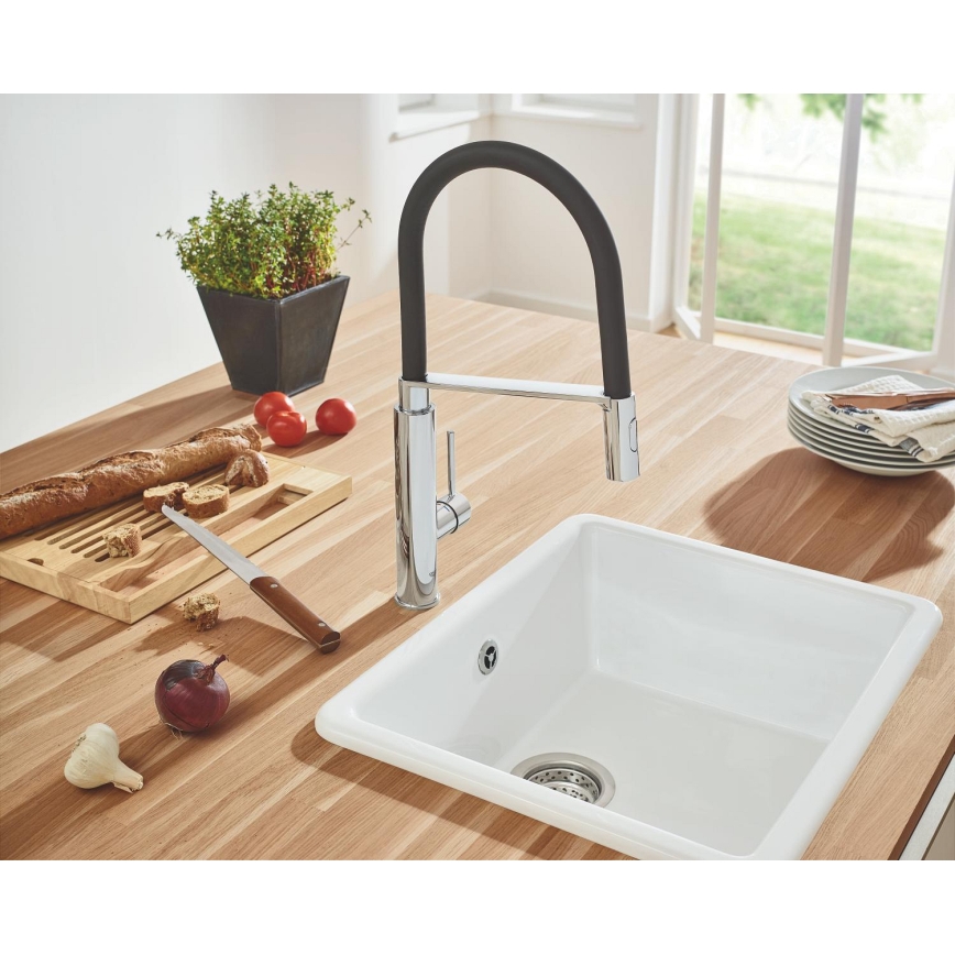 GROHE 31491000 - Misturadora de cozinha CONCETTO com chuveiro profissional, acabamento cromado brilhante