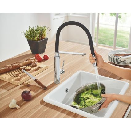 GROHE 31491000 - Misturadora de cozinha CONCETTO com chuveiro profissional, acabamento cromado brilhante