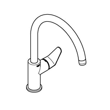 GROHE 31536001 - Torneira de cozinha BAUCURVE 332 mm cromada brilhante