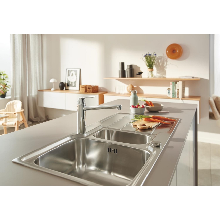 GROHE 31572SD1 - Cuba de cozinha K500 1000 × 500 mm em aço inoxidável