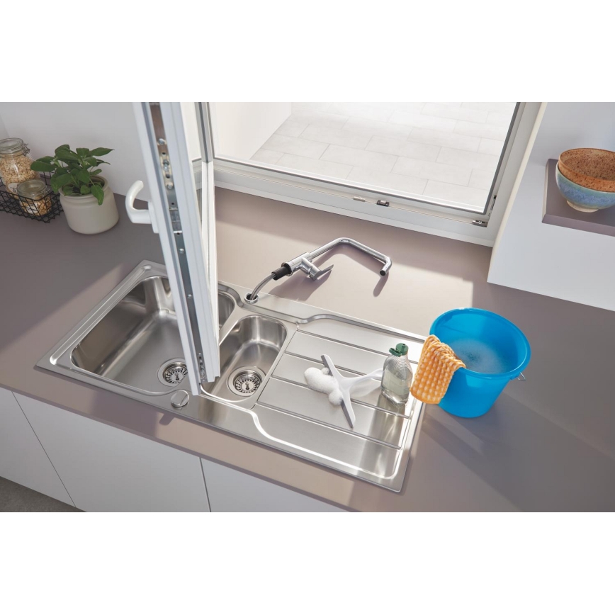 GROHE 31572SD1 - Cuba de cozinha K500 1000 × 500 mm em aço inoxidável