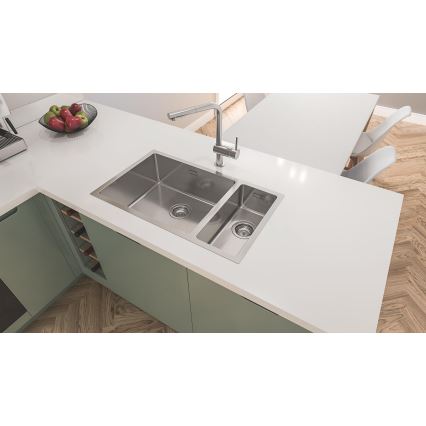 GROHE 31573SD1 - Conjunto de cuba de cozinha K500 com escorredor e torneira A, 86×50 cm, aço inoxidável