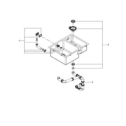 GROHE 31577SD1 - Cuba de cozinha K700U 595 × 450 mm em aço inoxidável