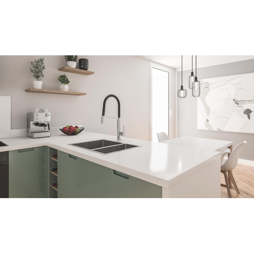 GROHE 31577SD1 - Cuba de cozinha K700U 595 × 450 mm em aço inoxidável