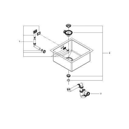 GROHE 31578SD1 - Cuba K700 464 x 464 x 200 em aço inoxidável
