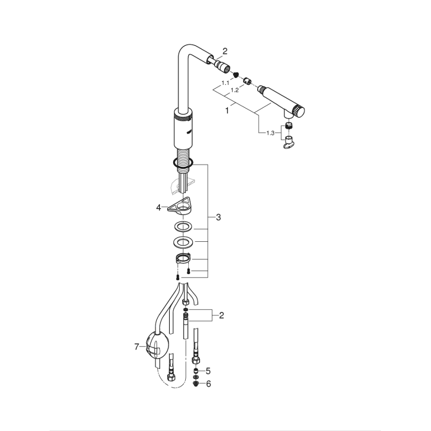 GROHE 31613000 - Torneira de cozinha A SmartControl 314 mm cromo brilhante