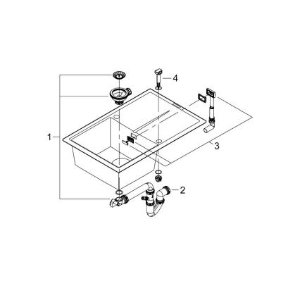 GROHE 31639AP0 - Cuba K400 780 × 500 mm pedra/preta