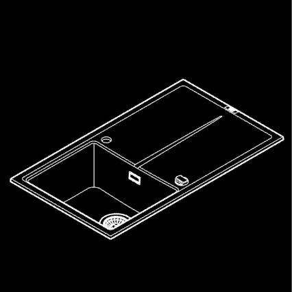 GROHE 31640AP0 - Cuba de cozinha em compósito K400 860 × 500 mm granito/preto