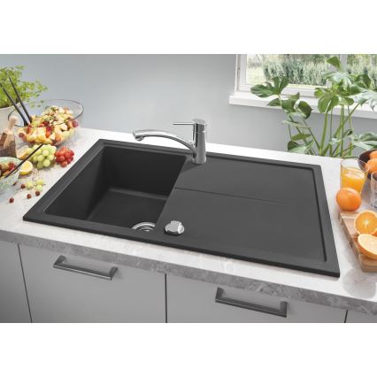 GROHE 31640AP0 - Cuba de cozinha em compósito K400 860 × 500 mm granito/preto