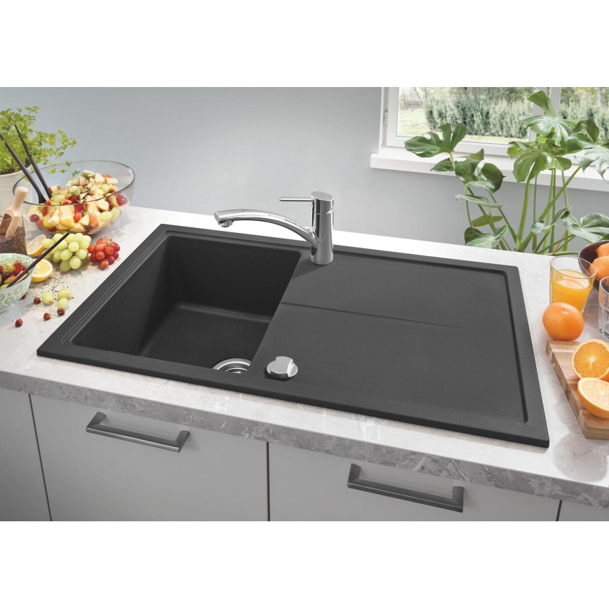 GROHE 31640AP0 - Cuba de cozinha em compósito K400 860 × 500 mm granito/preto