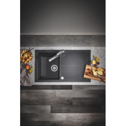 GROHE 31640AP0 - Cuba de cozinha em compósito K400 860 × 500 mm, preta