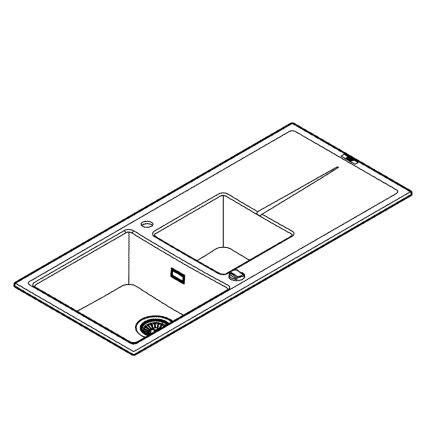 GROHE 31643AP0 - Lava-loiças em compósito K400 1160 × 500 mm preta