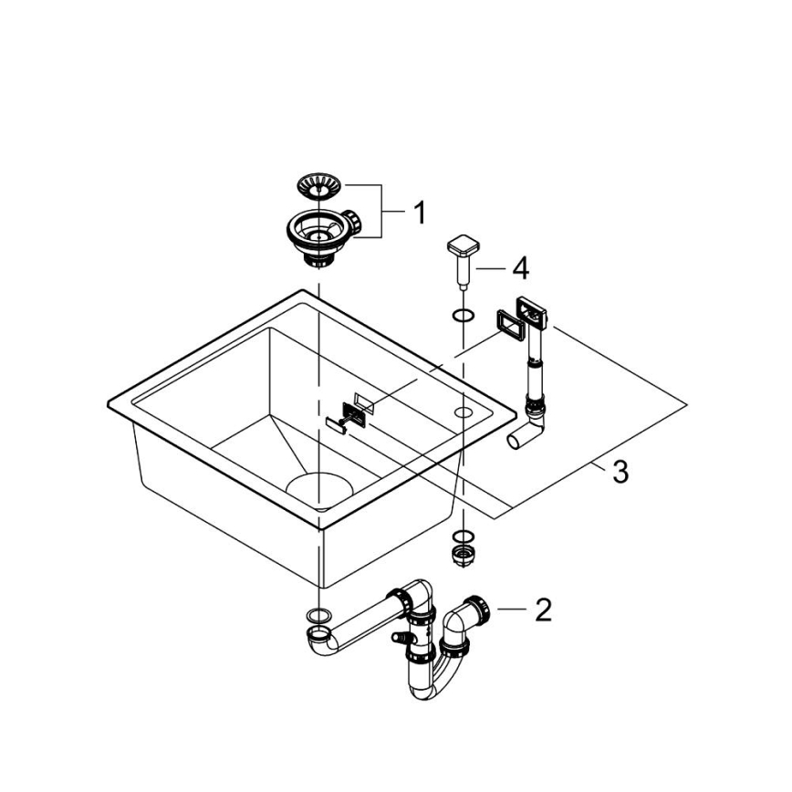 GROHE 31651AP0 - Cuba de compósito K700 560 × 510 mm preta