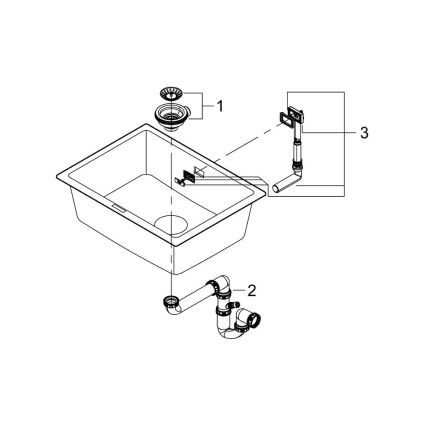 GROHE 31655AP0 - Cuba K700U 610 × 460 mm pedra preta/preta