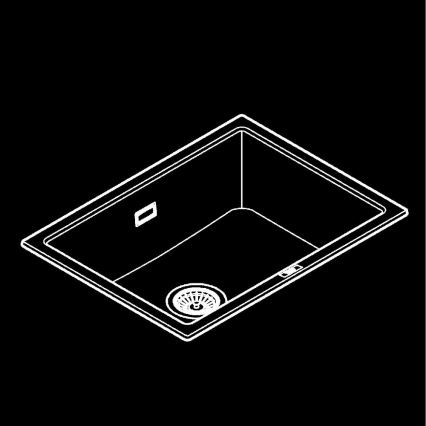 GROHE 31655AP0 - Cuba K700U 610 × 460 mm pedra preta/preta