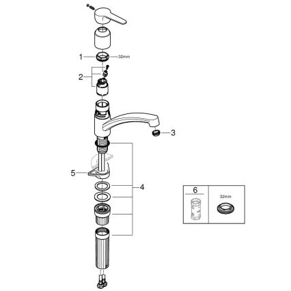 GROHE 31685000 - Torneira de cozinha STARTECO, acabamento cromado brilhante