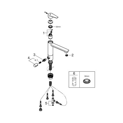 GROHE 31696000 - Misturador de cozinha BAUEDGE, acabamento cromado brilhante