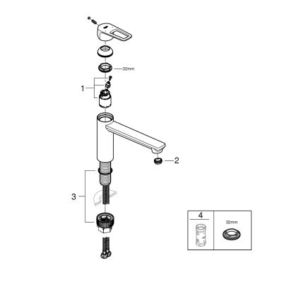 GROHE 31706000 - Torneira de cozinha BAULOOP cromado brilhante