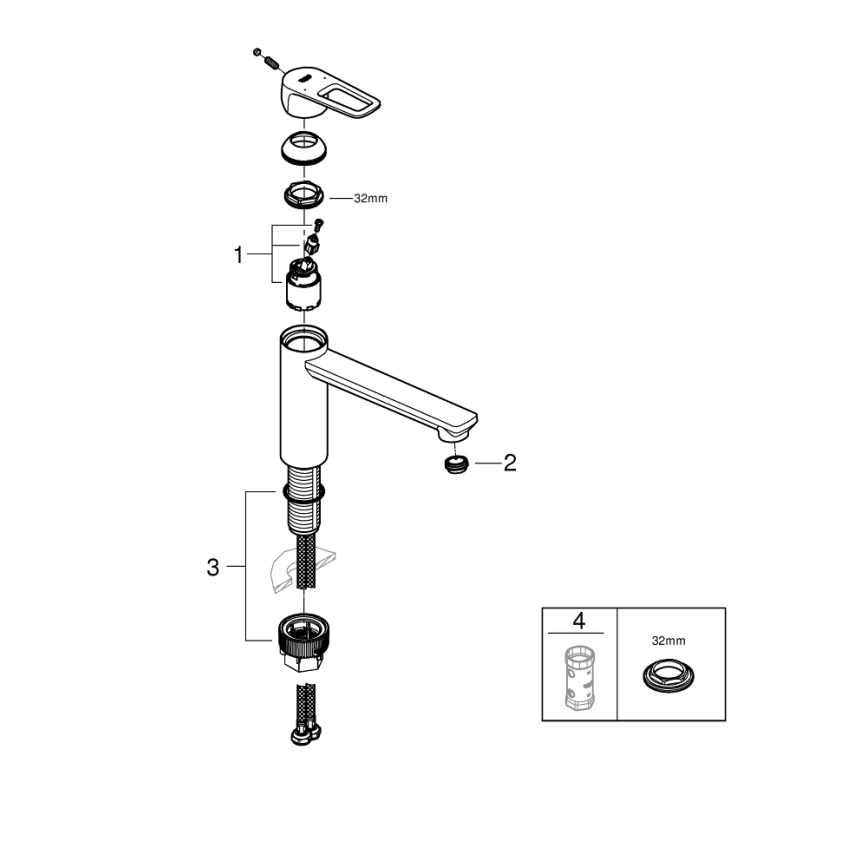GROHE 31706000 - Torneira de cozinha BAULOOP cromado brilhante