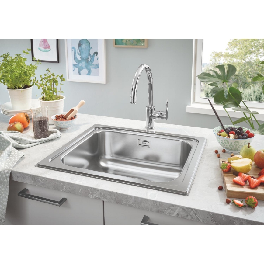 GROHE 31719SD0 - Cuba de cozinha K200 533 × 457 mm em aço inoxidável