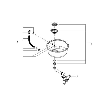 GROHE 31720SD0 - Cuba de cozinha K200 440 x 440 x 180 em aço inoxidável