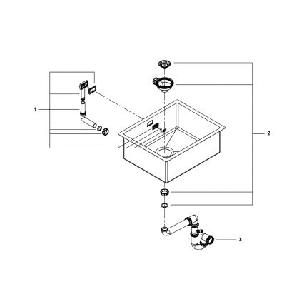 GROHE 31726SD0 - Cuba de cozinha K700 550 × 450 mm em aço inoxidável