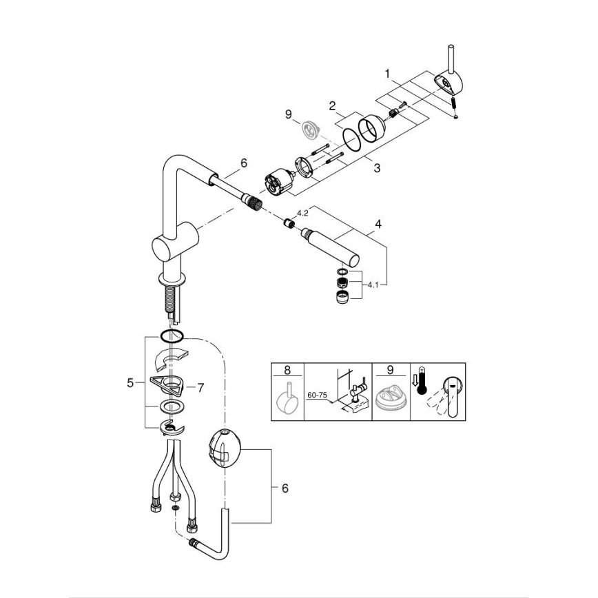 GROHE 32168000 - Torneira de cozinha A, cromo brilhante