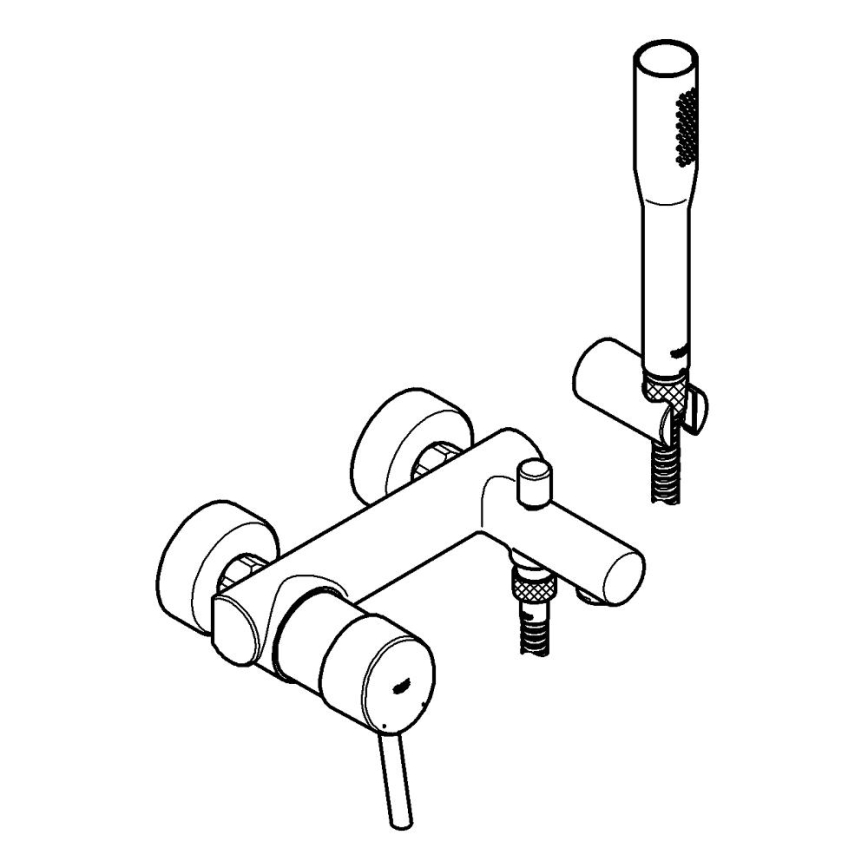 GROHE 32212001 - Conjunto de banheira com misturador monocomando CONCETTO, cromo polido