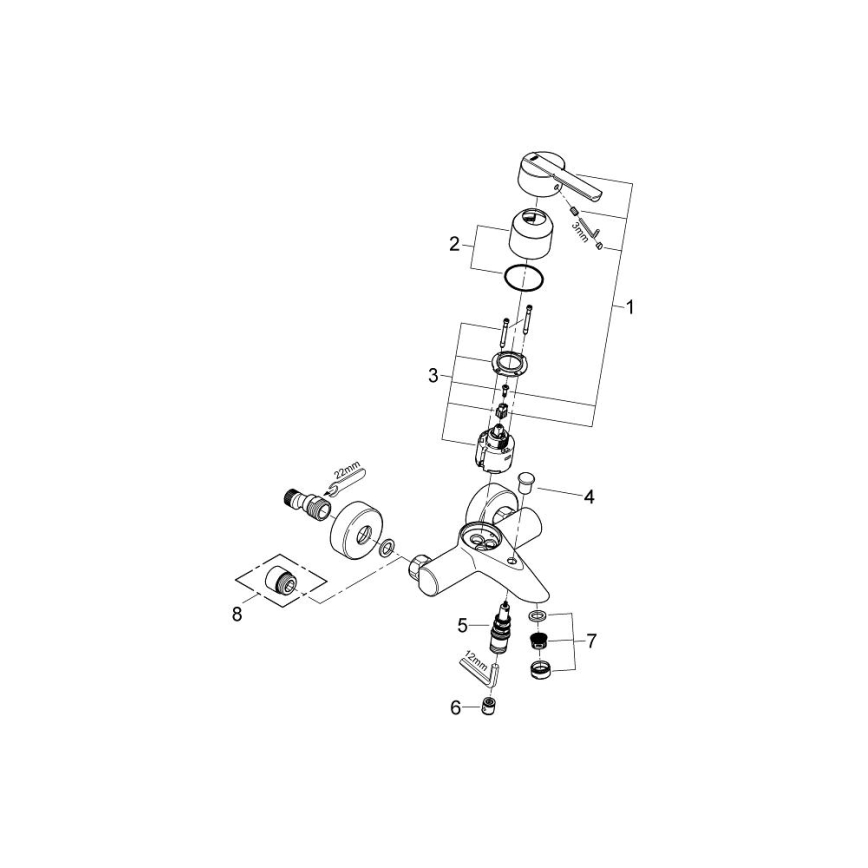 GROHE 32269000 - Misturador de banheira FEEL DN 15, cromado brilhante
