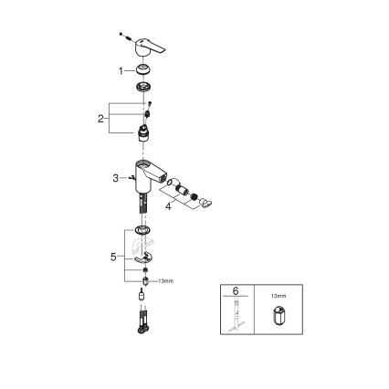 GROHE 32281002 - Misturadora para bidé START S cromado brilhante