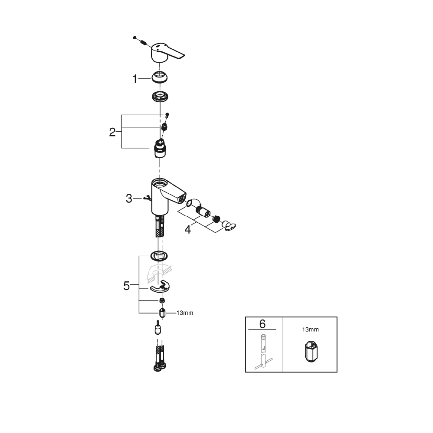 GROHE 32281002 - Misturadora para bidé START S cromado brilhante
