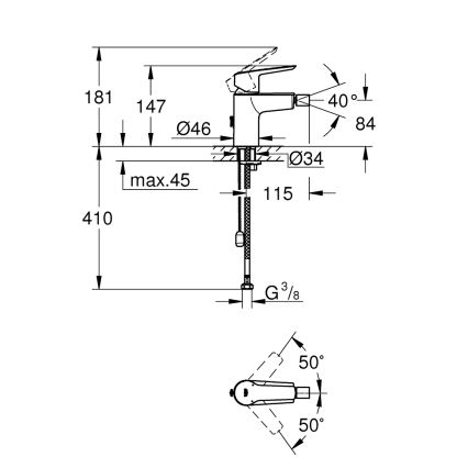 GROHE 32281002 - Misturadora para bidé START S cromado brilhante
