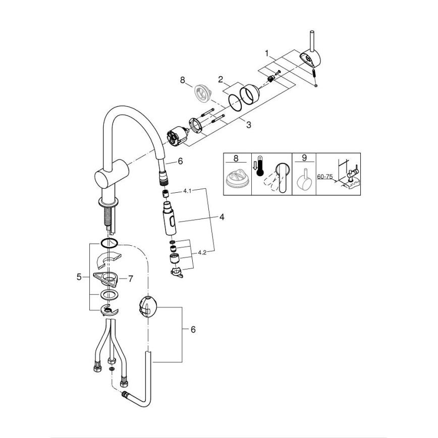 GROHE 32321DC2 - Misturador para cozinha A em aço inoxidável
