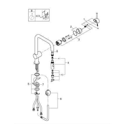 GROHE 32322002 - Misturador de cozinha A, acabamento cromado brilhante