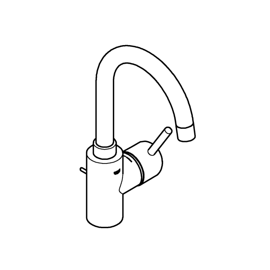 GROHE 32629002 - Torneira de lavatório CONCETTO, tamanho L, acabamento cromado brilhante