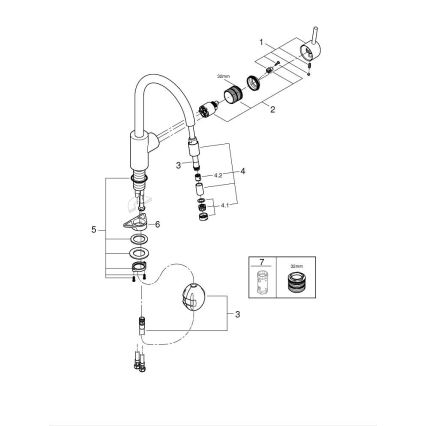 GROHE 32663003 - Torneira de cozinha CONCETTO 360 mm cromado brilhante