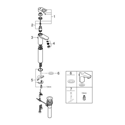 GROHE 32856000 - Misturadora para lavatório BAULOOP 12” cromado brilhante