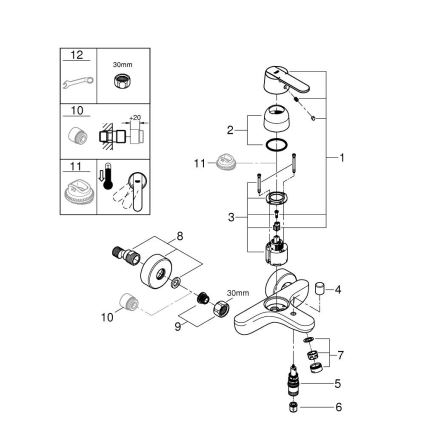 GROHE 32887000 - Misturador de banheira GET DN 15 cromado brilhante
