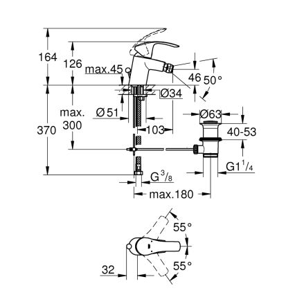 GROHE 32929002 - Misturador para bidé EUROSMART, tamanho S, cromado brilhante