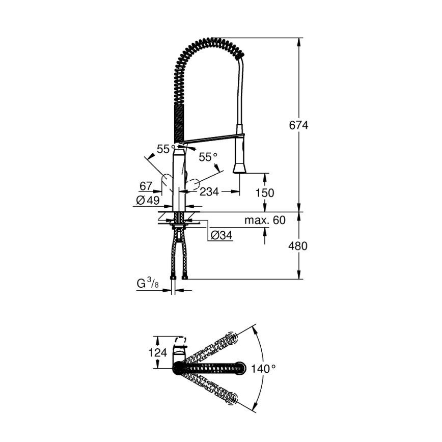 GROHE 32950000 - Torneira de cozinha K7, cromo brilhante