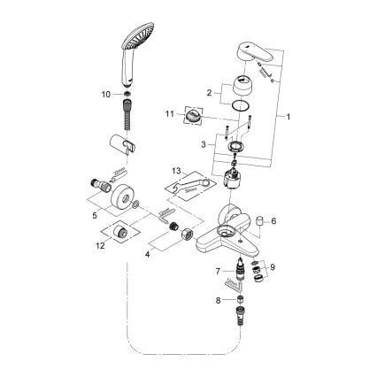 GROHE 33395002 - Misturador para banheira EURODISC COSMOPOLITAN, cromado brilhante