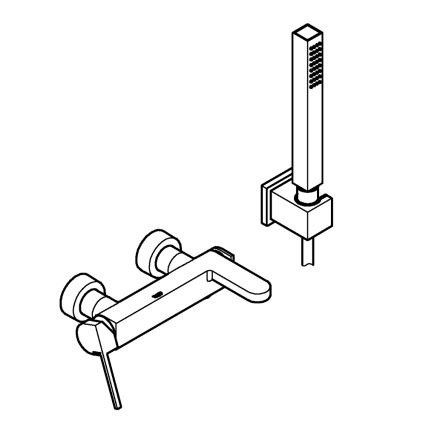 GROHE 33547003 - Conjunto de banheira com misturador PLUS, acabamento cromado brilhante