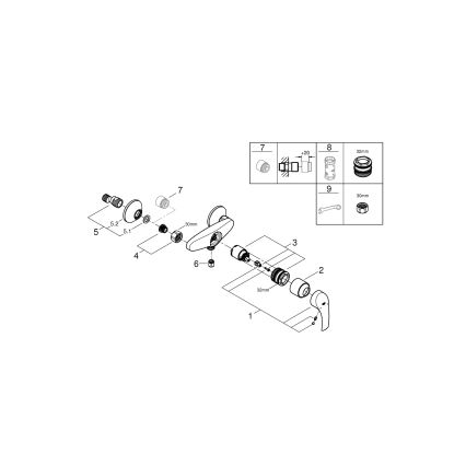 GROHE 33555002 - Misturador para duche EUROSMART DN 15, cromado brilhante