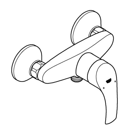 GROHE 33555002 - Misturador para duche EUROSMART DN 15, cromado brilhante