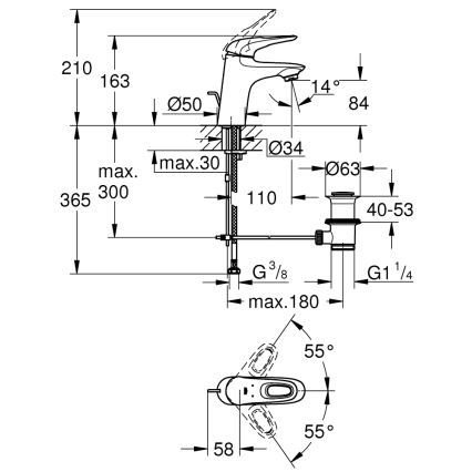 GROHE 33558LS3 - Misturador de lavatório EUROSTYLE tamanho S branco
