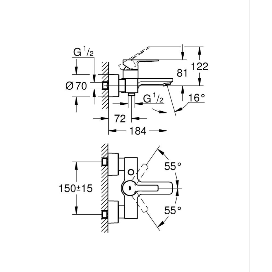 GROHE 33849001 - Misturador de banheira LINEARE DN 15, cromo brilhante