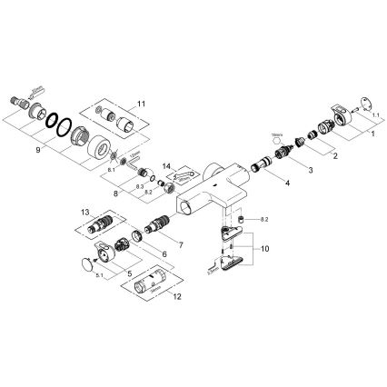 GROHE 34174001 - Misturador termostático para banheira GROHTHERM 2000, 172 mm, cromado brilhante