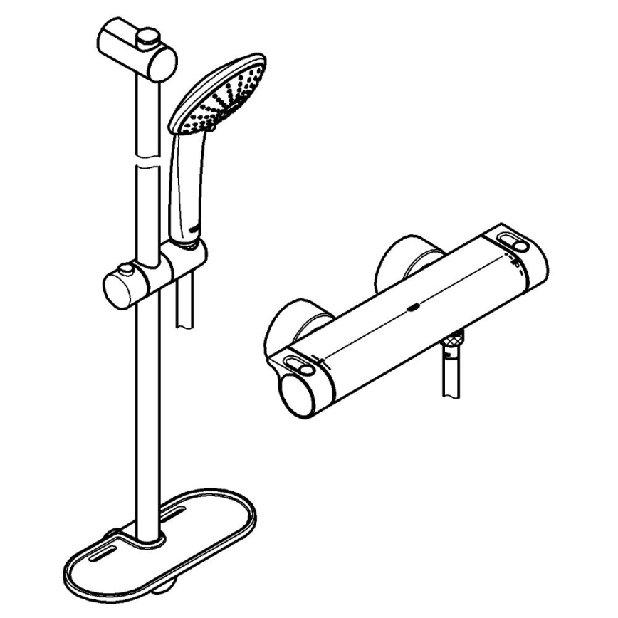GROHE 34195001 - Misturador termostático GROHTHERM 2000 com conjunto EUPHORIA 110 cromado