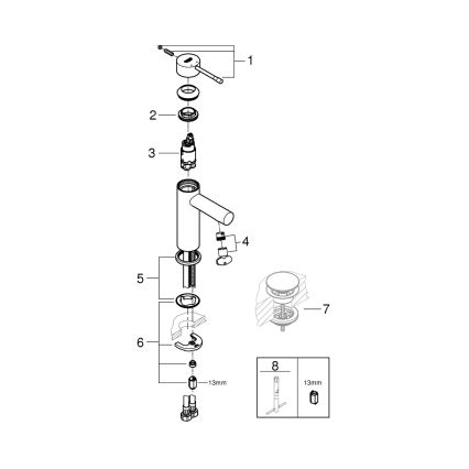 GROHE 34294001 - Torneira de lavatório ESSENCE DN 15 cromado brilhante